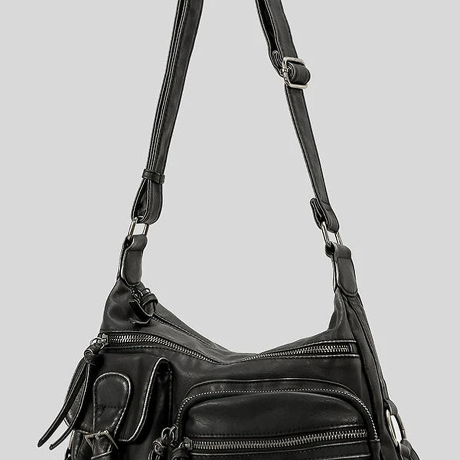 Y2k Wanderer Multi-Pocket Sling Bag Black Shoptery