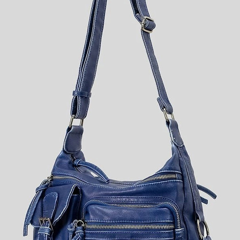 Y2k Wanderer Multi-Pocket Sling Bag Blue Shoptery