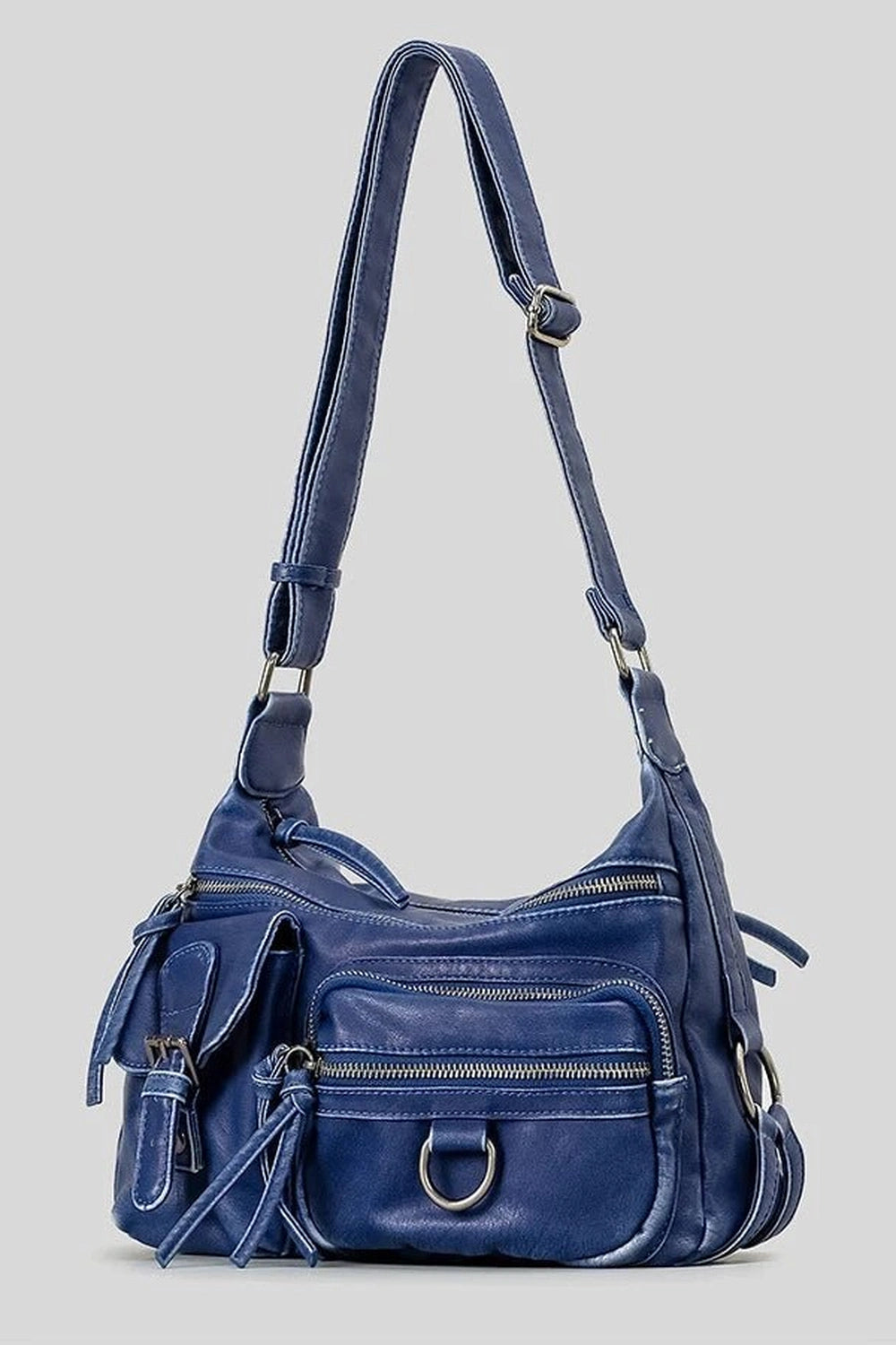 Y2k Wanderer Multi-Pocket Sling Bag Blue Shoptery
