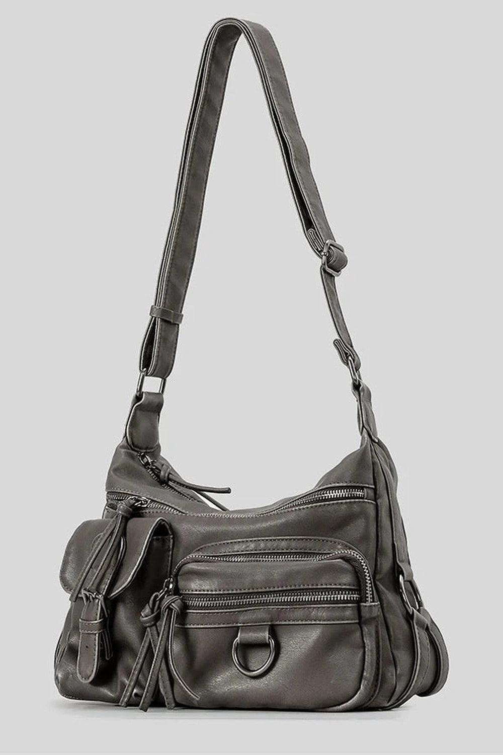 Y2k Wanderer Multi-Pocket Sling Bag Gray Shoptery