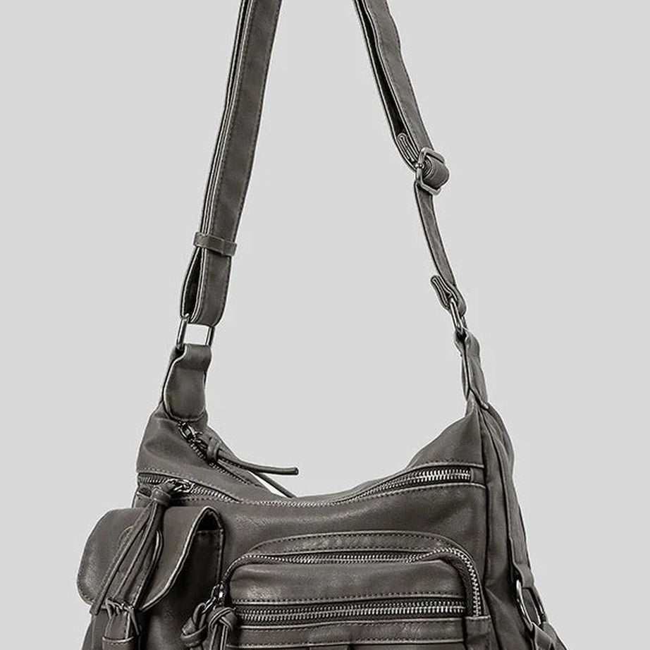 Y2k Wanderer Multi-Pocket Sling Bag Gray Shoptery