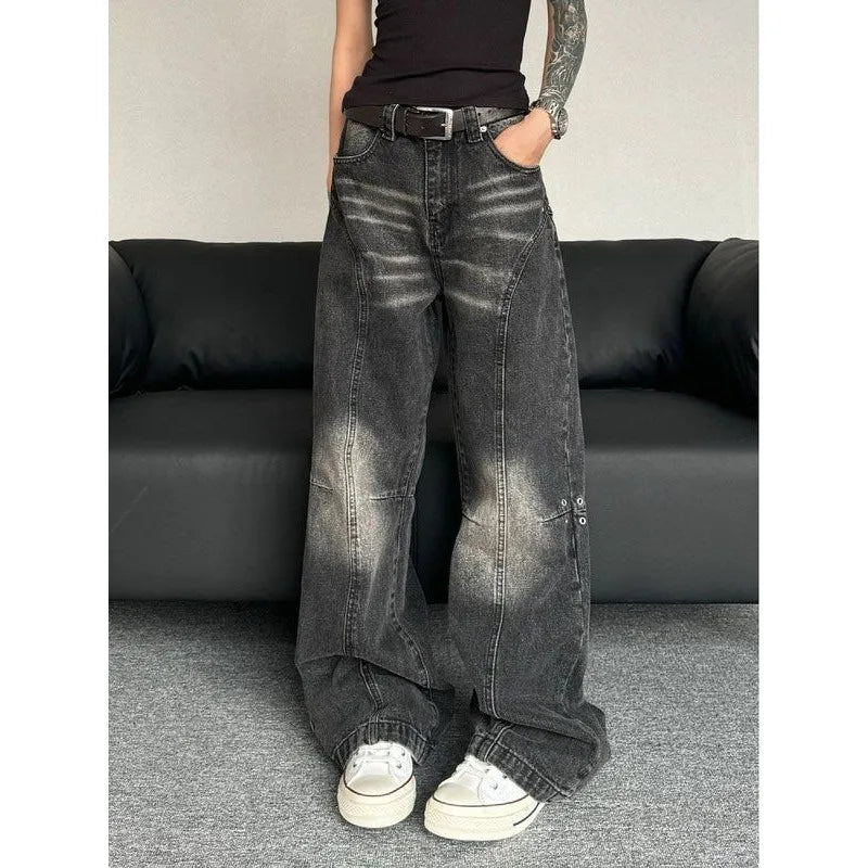 Washed Black Wide - Leg Jeans - Jeans