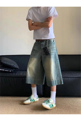 Washed Blue Jean Shorts Blue Shoptery