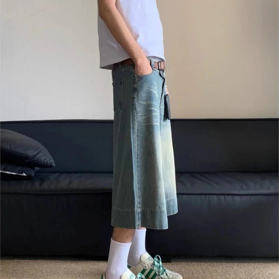 Washed Blue Jean Shorts Shoptery