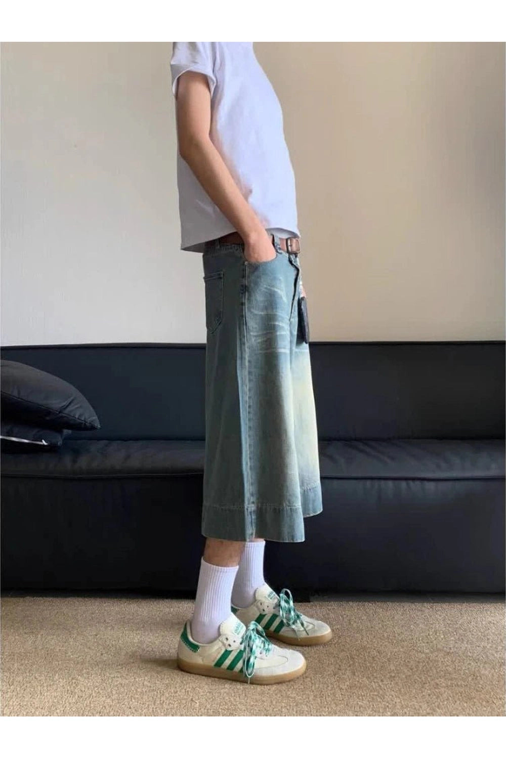 Washed Blue Jean Shorts Shoptery