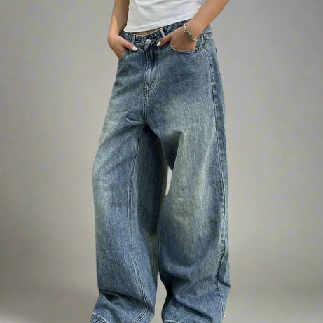 Washed Oversized Y2k Baggy Jeans Blue Shoptery