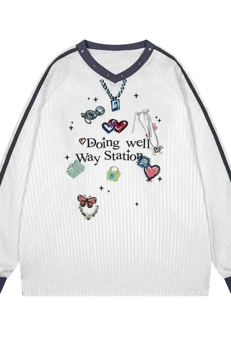 Way Station Embellished Raglan Top - 