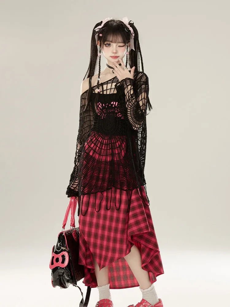 Webbed Nightmare Alt Mesh Top Shoptery