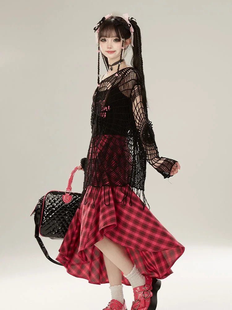 Webbed Nightmare Alt Mesh Top Shoptery