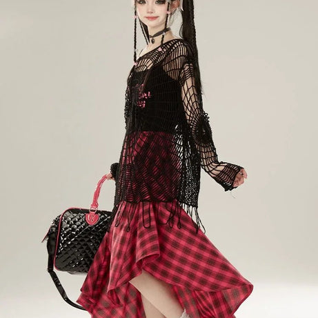 Webbed Nightmare Alt Mesh Top Shoptery