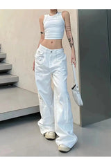 White Y2k Baggy Streetwear Pants White Shoptery