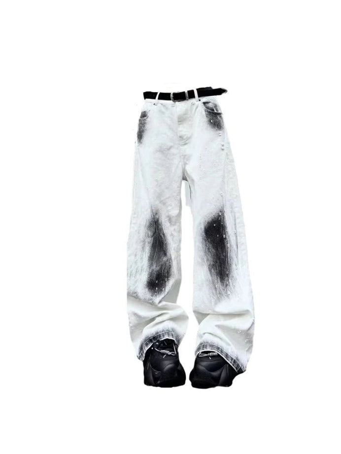 White Baggy Y2K Jeans - Jeans