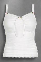 White Bow Lace Camis Top WHITE Shoptery