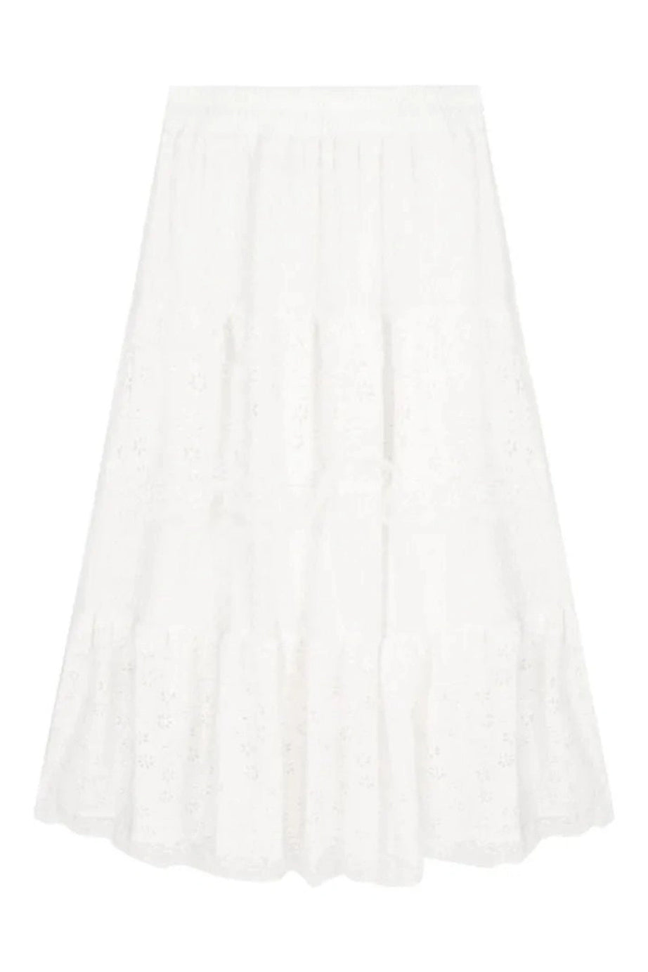 White Long Lace Skirt - Skirts