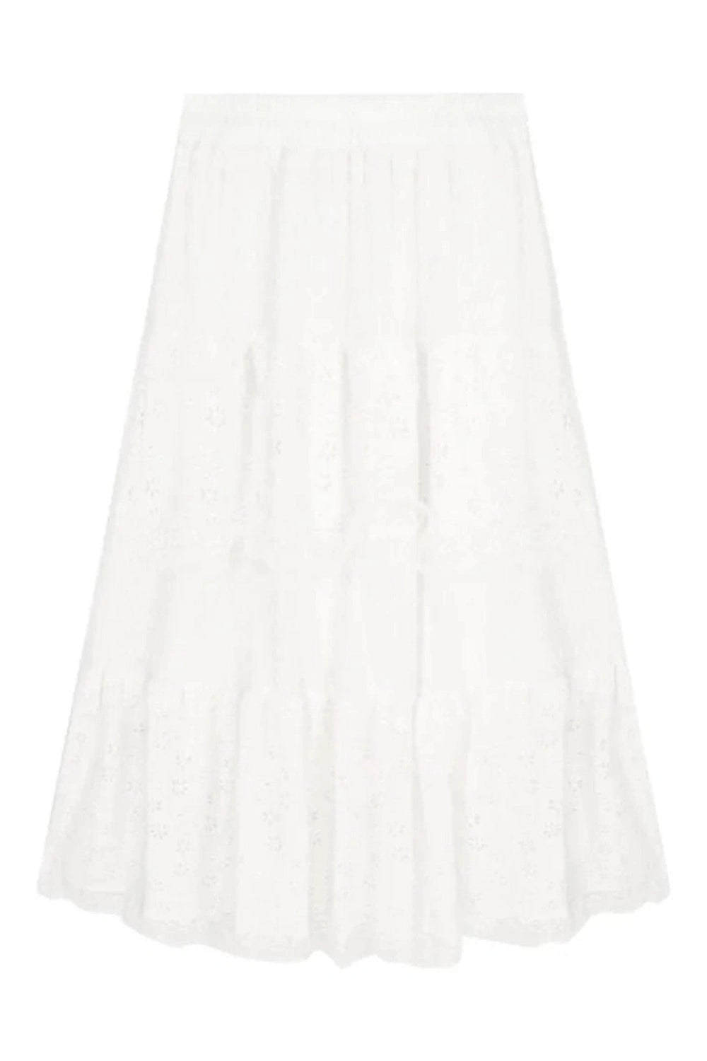 White Long Lace Skirt - Skirts