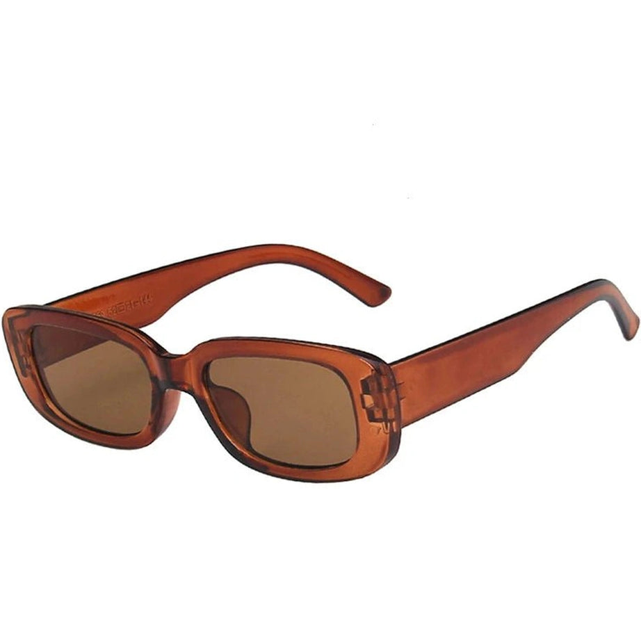 Retro White Rectangular Sunglasses Tea picture color Shoptery