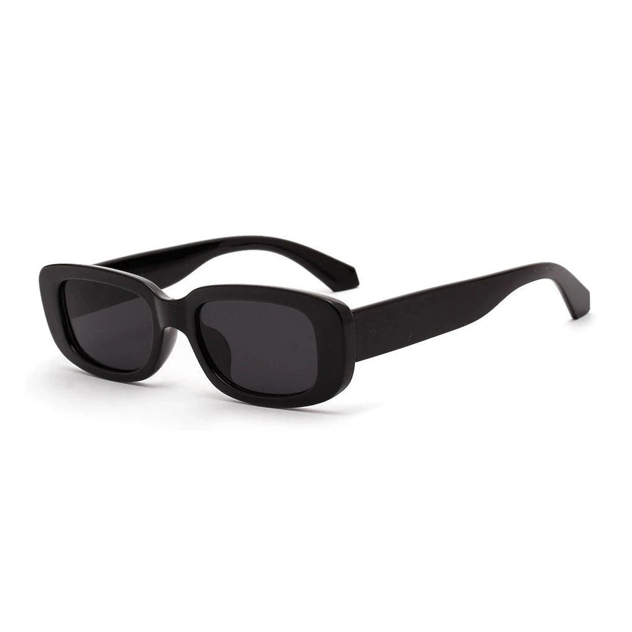 Retro White Rectangular Sunglasses Black 1 picture color Shoptery