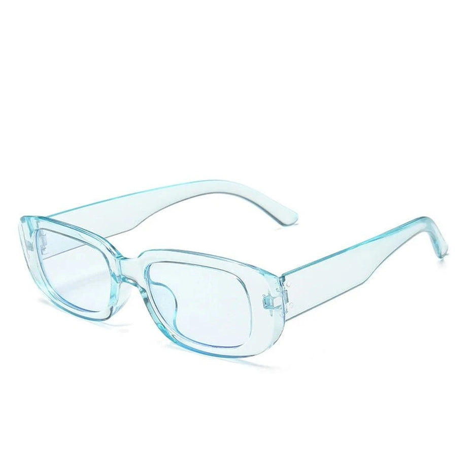 Retro White Rectangular Sunglasses Black picture color Shoptery