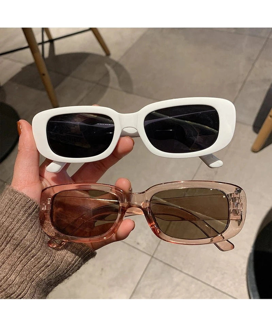 White Rectangular Sunglasses - Sunglasses