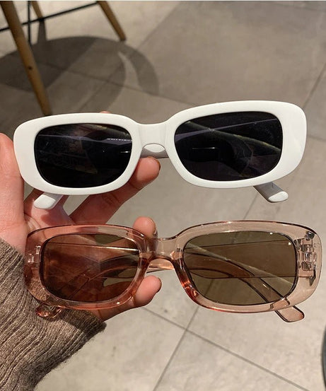 White Rectangular Sunglasses - Sunglasses