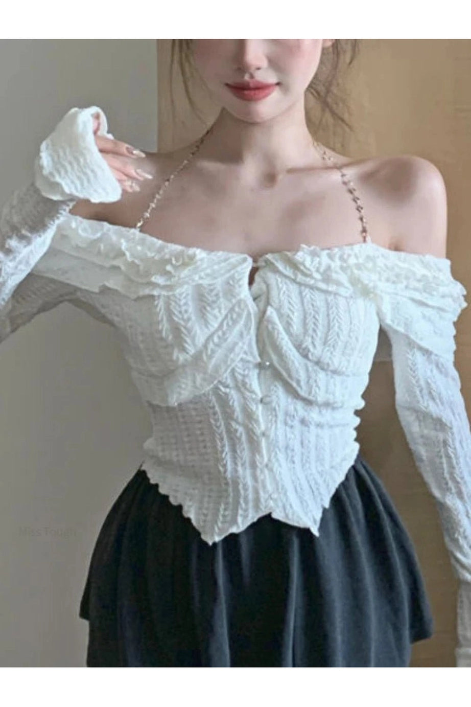 White Ruffle Kawaii Blouse - Blouses