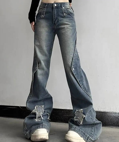 Wide Leg High Waist Jeans -