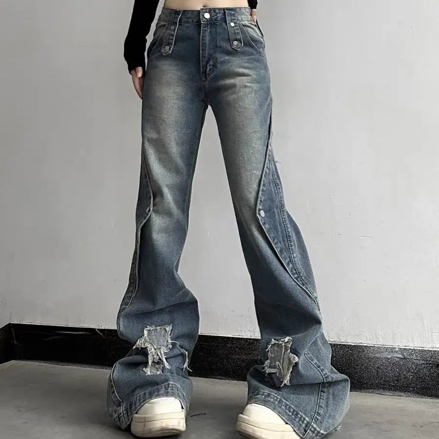 Wide Leg High Waist Jeans -