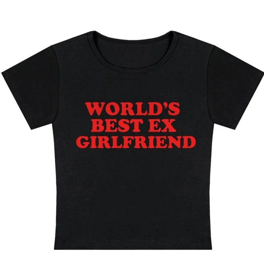 Aesthetic World's Best Ex Girlfriend Slogan Top black Shoptery