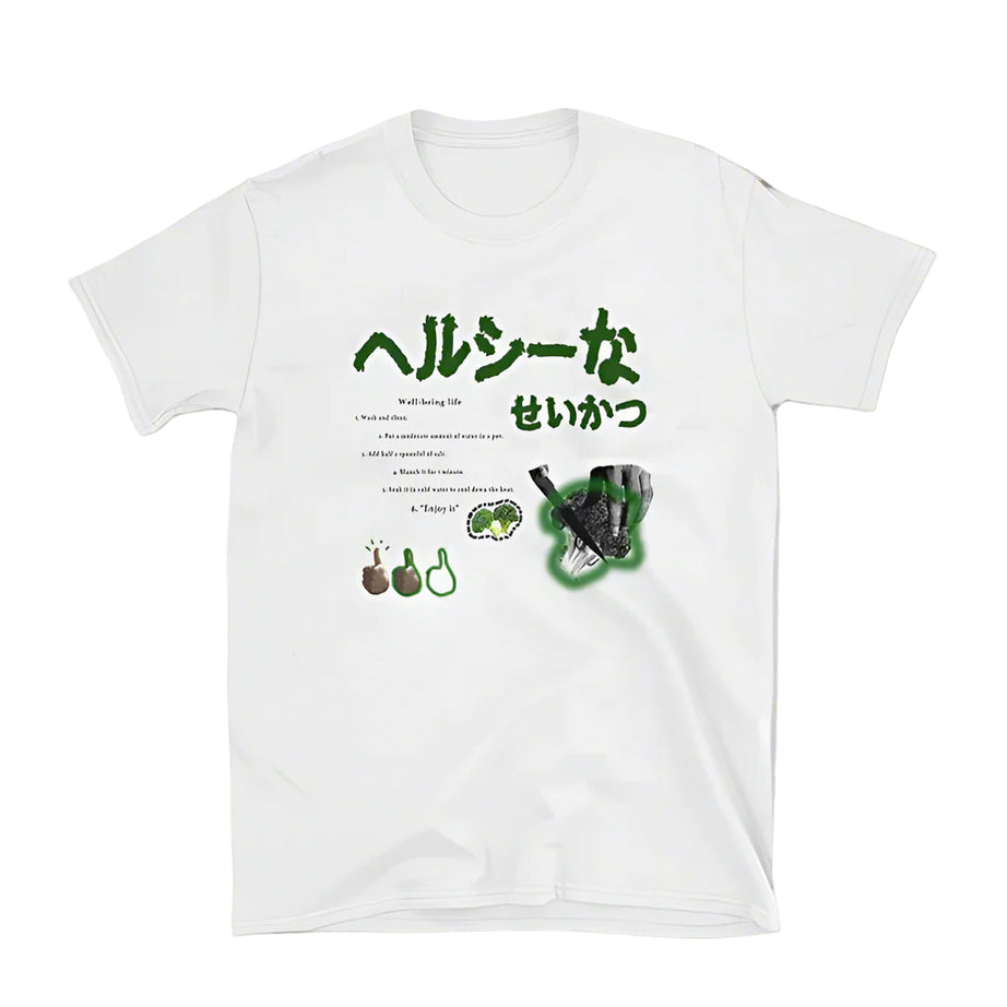 Y2K Aesthetic Print T-Shirt WHITE Shoptery