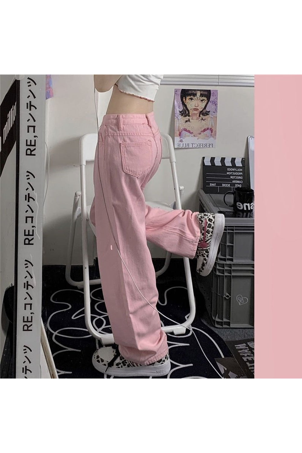 Y2K Baggy Pink Denim Pants - Pants