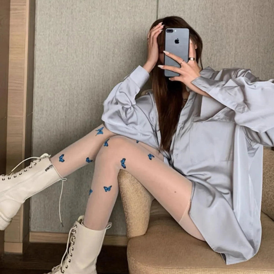 Coquette Butterfly Silk Tights Shoptery