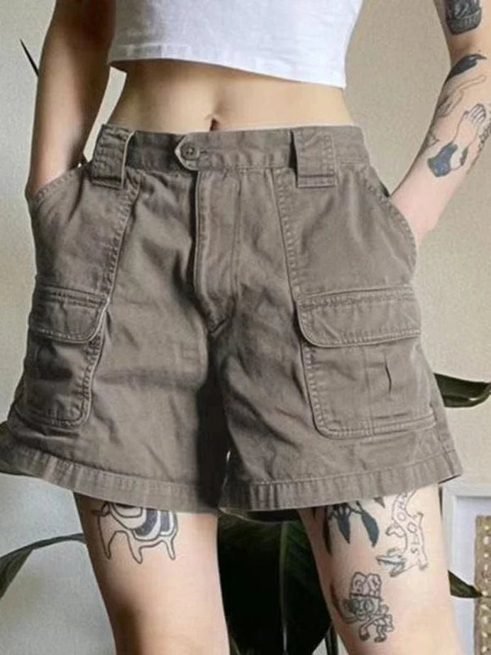Y2K Cargo Denim Shorts - Shorts