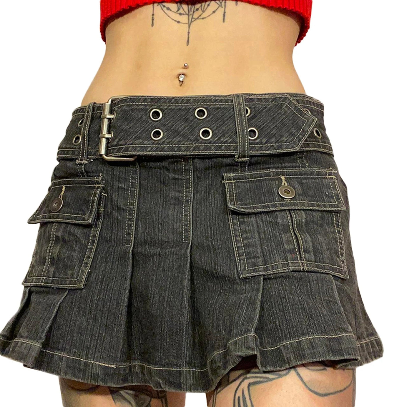Y2K Denim Mini Skirt - Denim Skirt