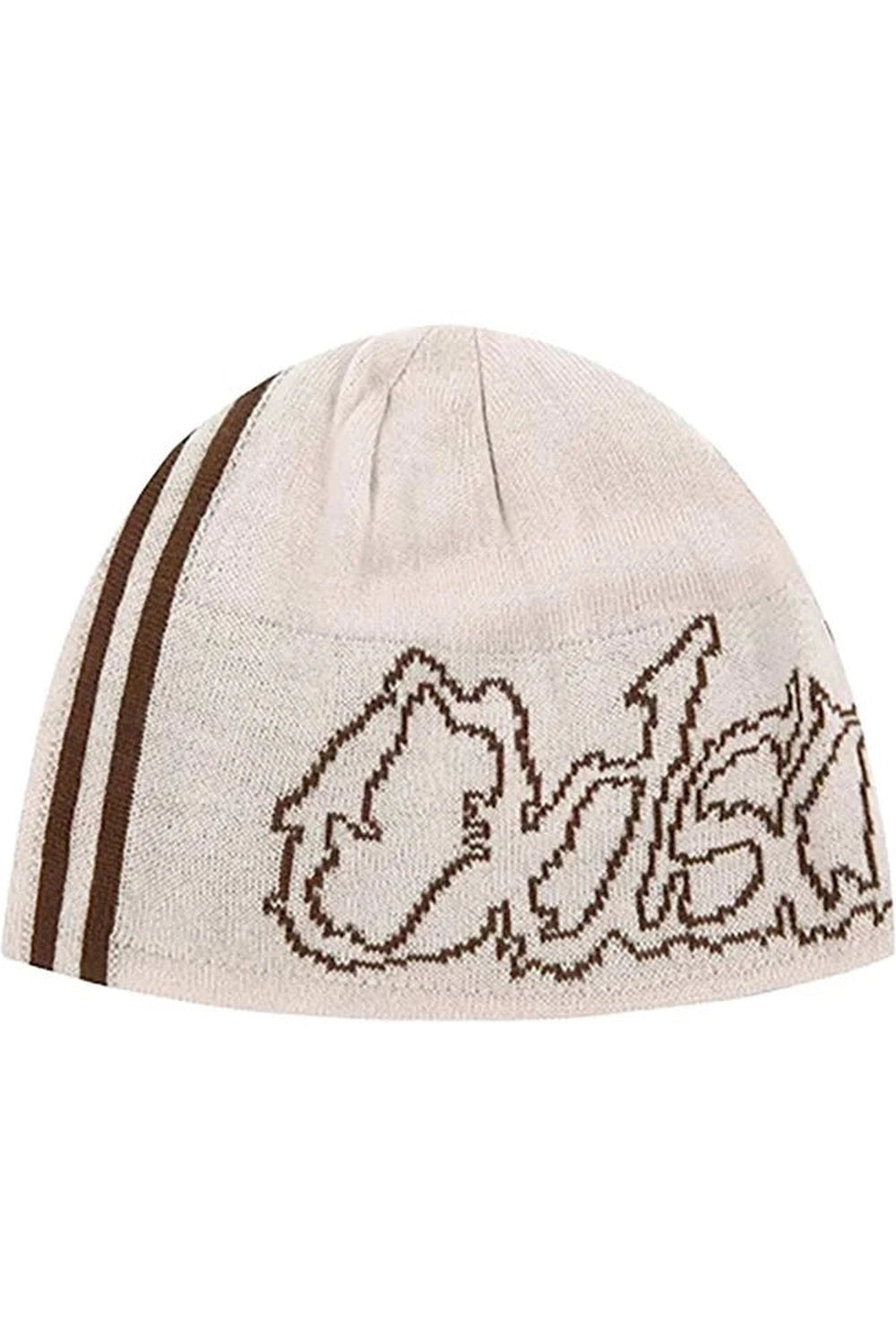 Y2K Graphic Slouchy Hat Beige One Size Shoptery