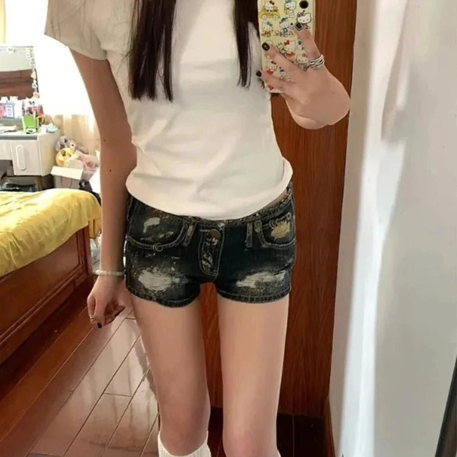 Y2K Jean Mini Shorts Shoptery