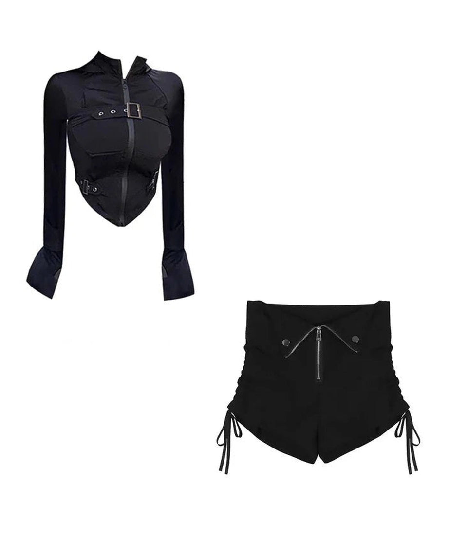 Y2K Sexy Gothic Two-Piece Set -