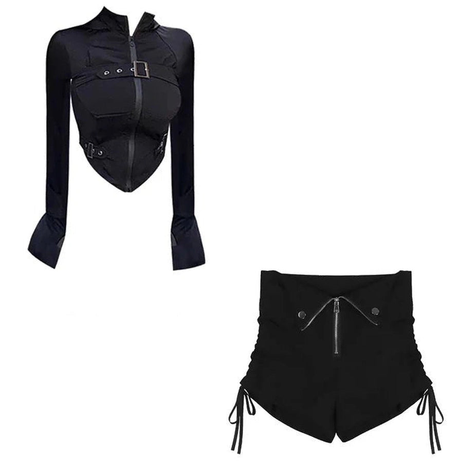 Y2K Gothic Two-Piece Set set Shoptery
