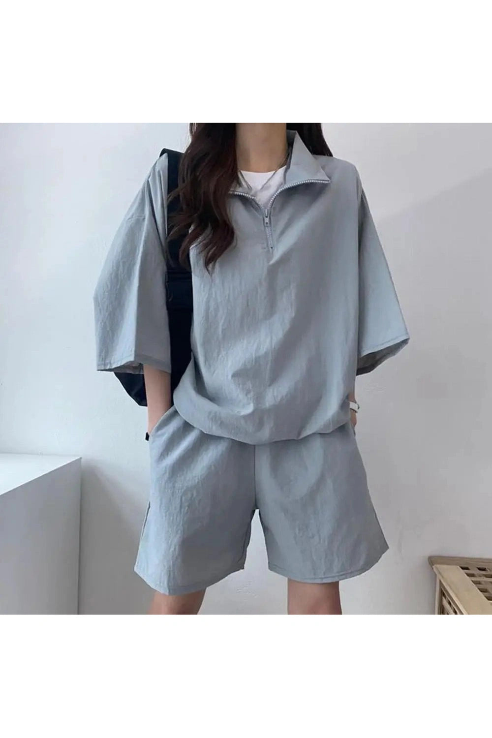 Pastel Cute Zipper Tracksuit Outfit Set Shoptery