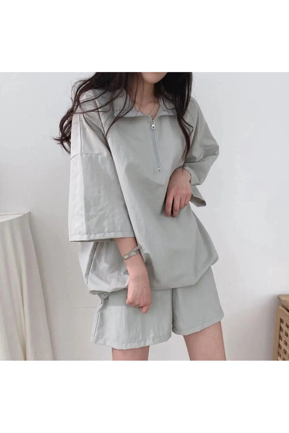 Pastel Cute Zipper Tracksuit Outfit Set Shoptery