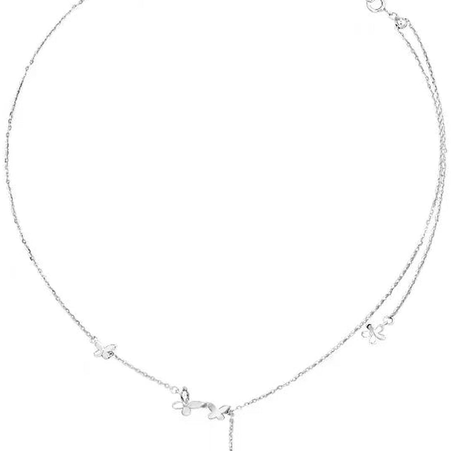 Aesthetic Zircon Butterfly Necklace platinum 40cm Shoptery
