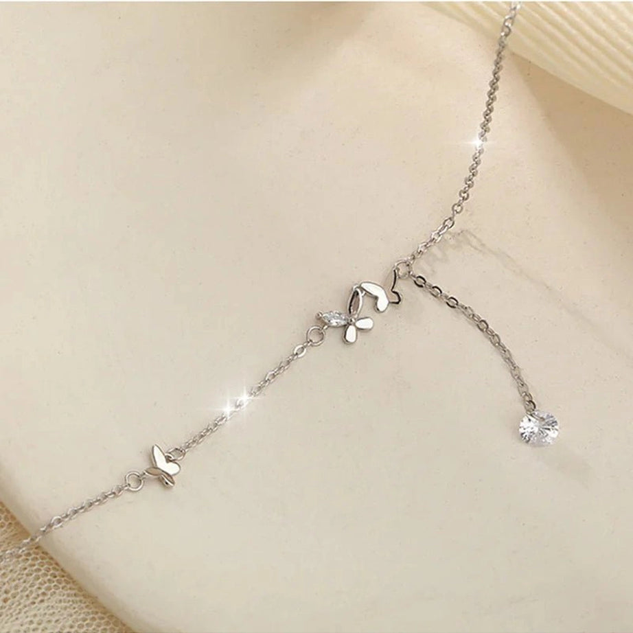 Aesthetic Zircon Butterfly Necklace Shoptery