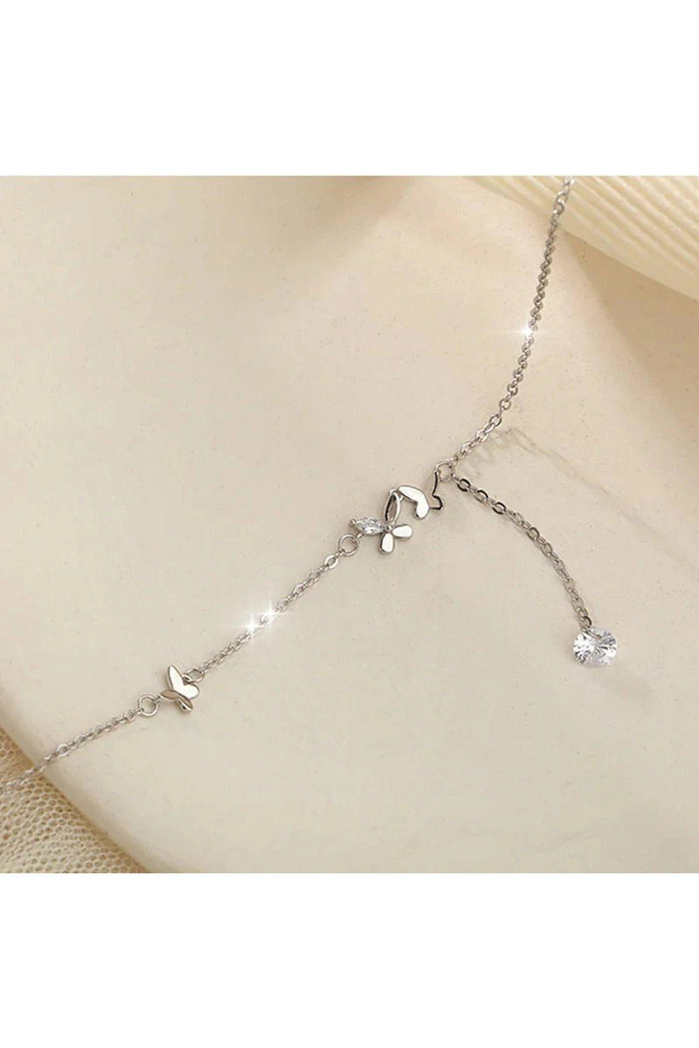 Aesthetic Zircon Butterfly Necklace Shoptery