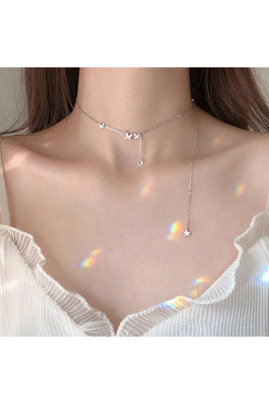 Zircon Butterfly Necklace - Chokers