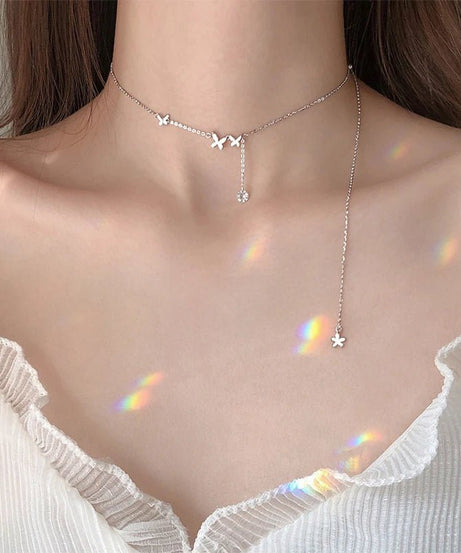 Zircon Butterfly Necklace - Chokers