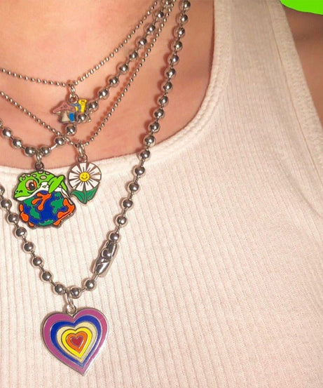 80s Style Rainbow Necklace - Necklaces