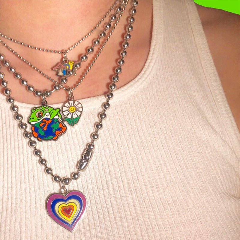 80s Style Rainbow Necklace - Necklaces