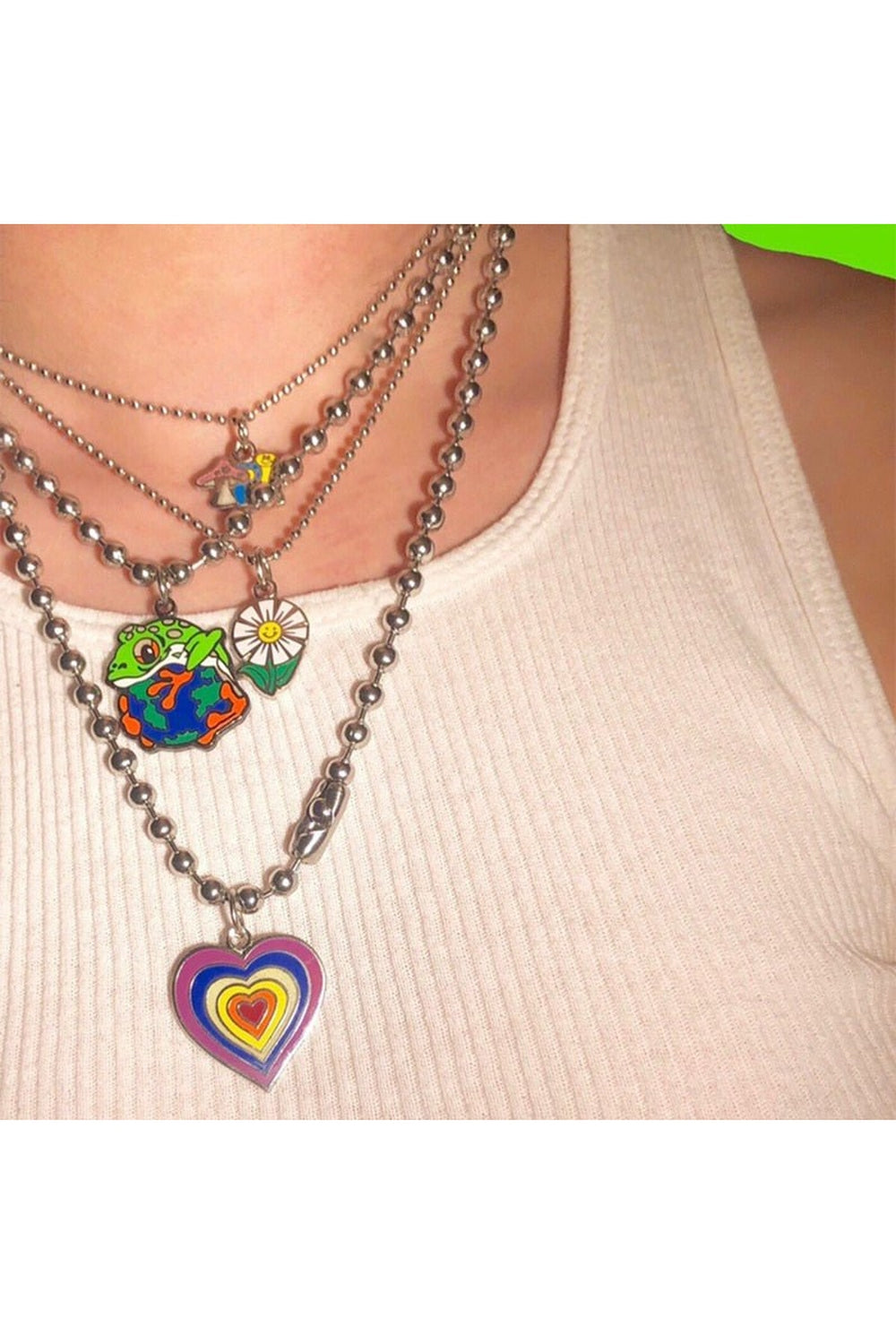 80s Style Rainbow Necklace - Necklaces