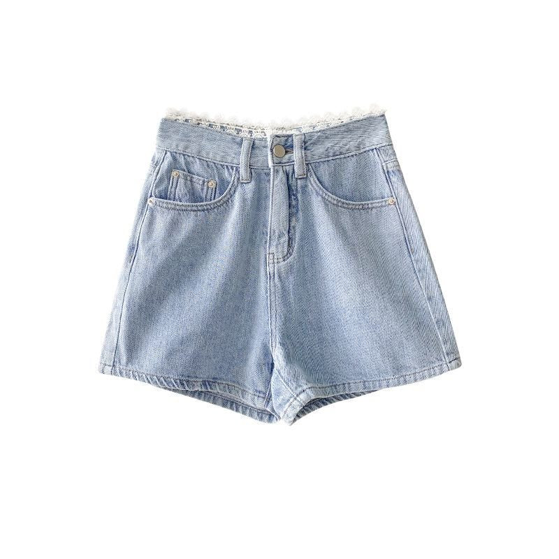 90s Blue High Waist Shorts - Shorts