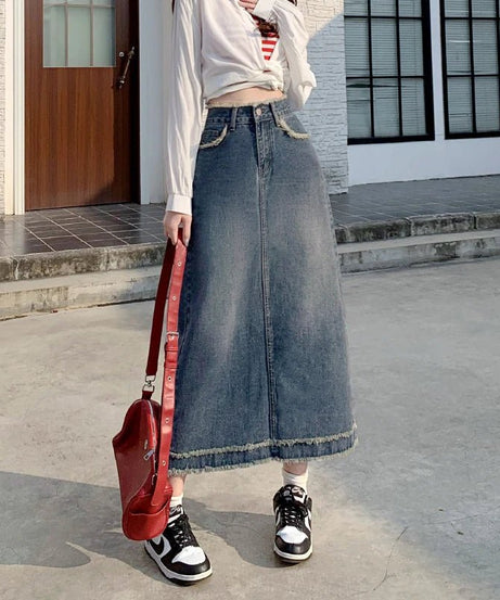 90s High Waist Jean Skirt -