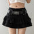 Ruffled Denim Mini Skirt